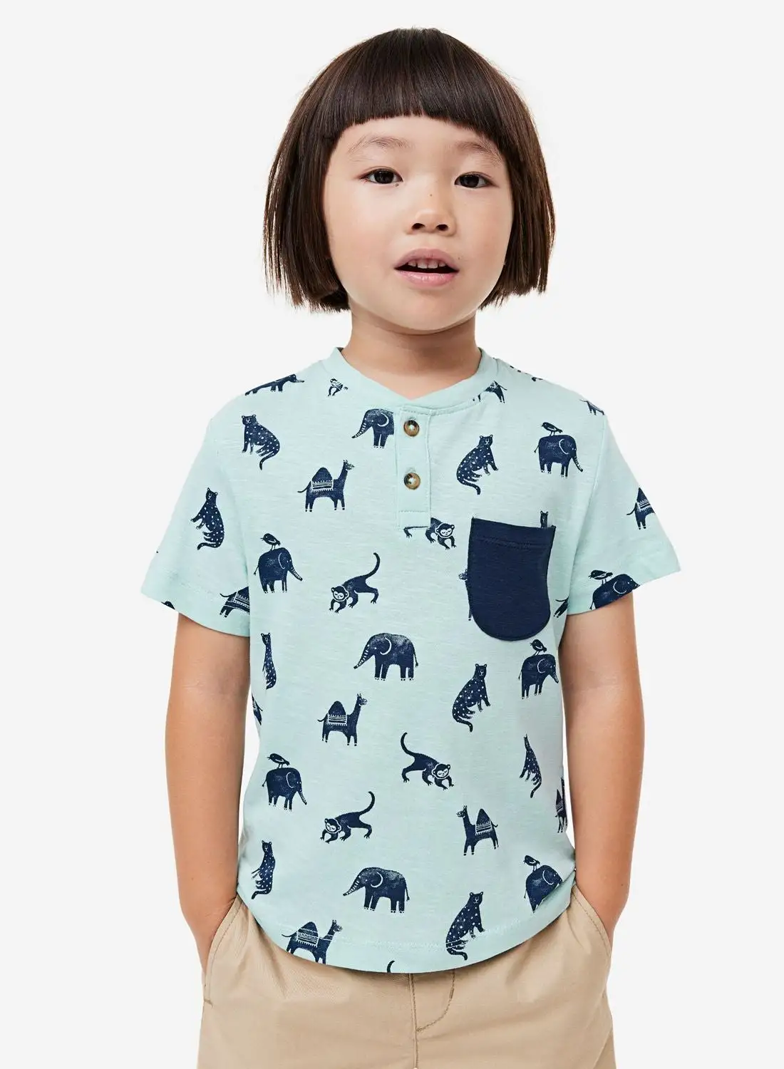 H&M Kids Short-Sleeved Henley T-Shirt