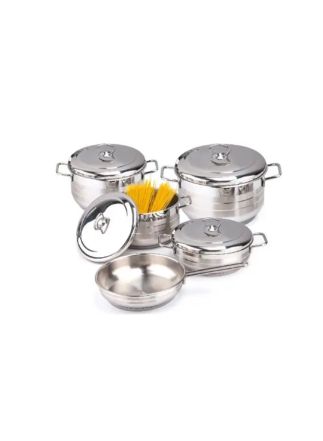 mister cook 9 Pieces Stainless Steel Cookware Set With Stainless Steel Lid