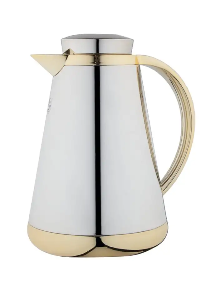 Alsaif Hala Coffee And Tea Vacuum Flask   1.3 Liter  Nickel/Gold