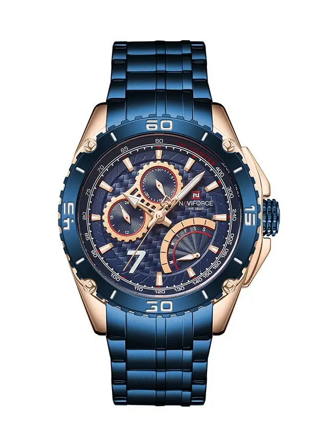 NAVIFORCE Men's Stainless Steel Analog Wrist Watch NF9183 RG/BE - 46 mm - Blue