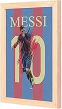 LOWHA Messi Number 10 Wall art with Pan Wood framed Ready to hang for home, bed room, office living room Home decor hand made wooden color 23 x 33cm By LOWHA