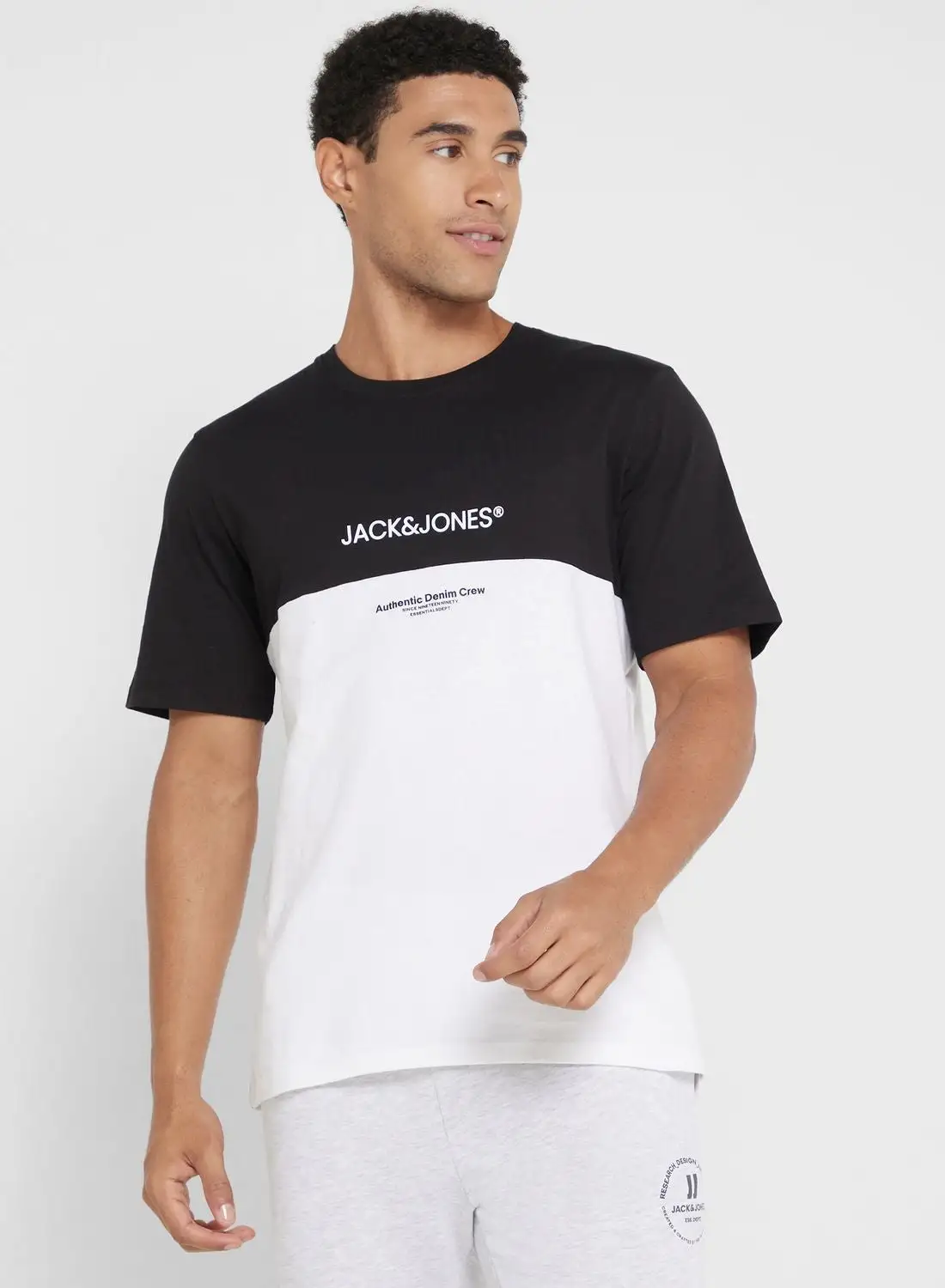 JACK & JONES Colour Block Crew Neck T-Shirt