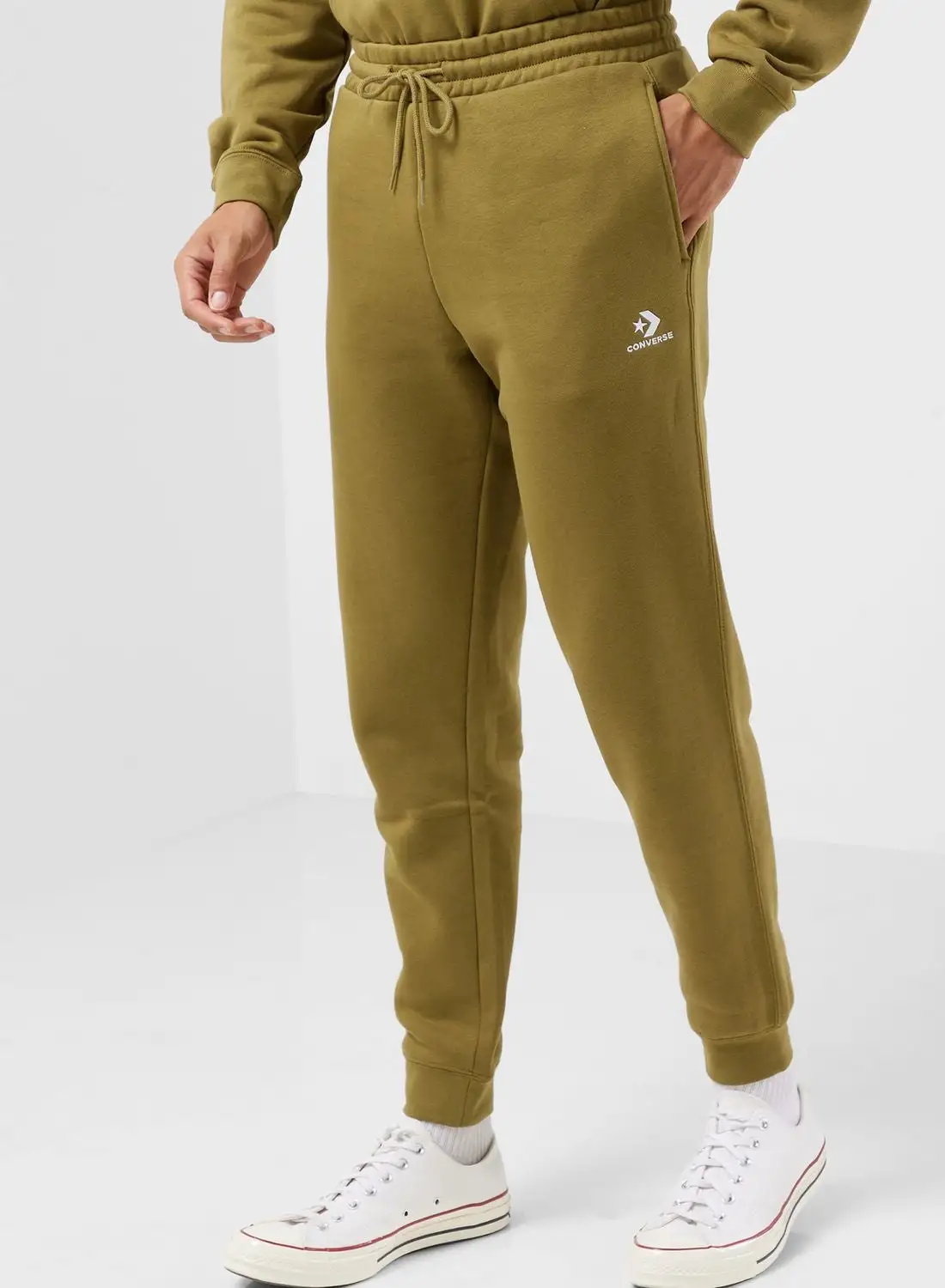 CONVERSE Embroidered Star Chevron Standard-Fit Fleece Sweatpants
