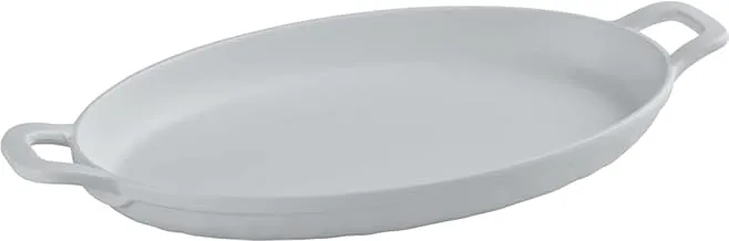 Servewell Melamine Horeca Oval Servo Dish With Handle White 23.5x12.5Cm