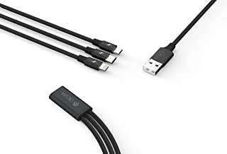 Devia Kintone Series 3 In 1 Tube Cable - Black - 1.2M - 2A - Type C, Micro USB & Lightening