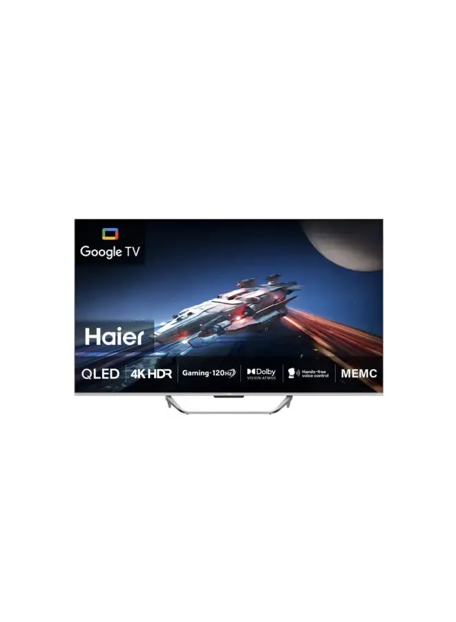 تلفزيون هاير 55 بوصة QLED 4K UHD للألعاب 120 هرتز Google TV H55S800UX أسود