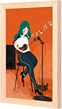 LOWHA city life singer Wall Art with Pan Wood framed Ready to hang for home, bed room, office living room Home decor hand made wooden color 23 x 33cm By LOWHA