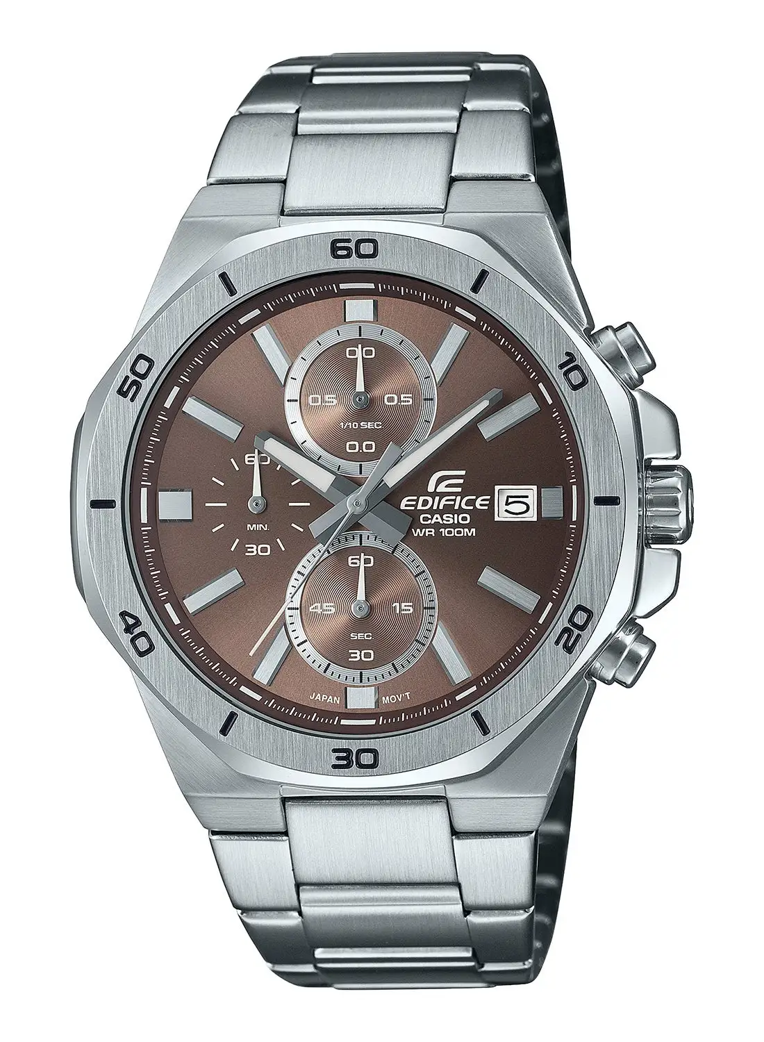 CASIO Men's Analog Stainless Steel Wrist Watch EFV-640D-5AVUDF - 42 Mm