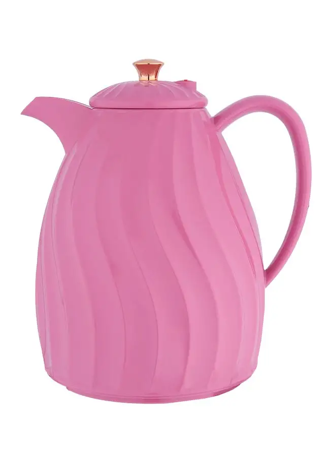 قارورة مفرغة من فلورا للقهوة والشاي باللون الأرجواني الوردي
