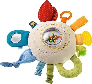 HABA Teether Cuddly Rainbow Round - Soft Activity Toy with Rattling & Teething Elements