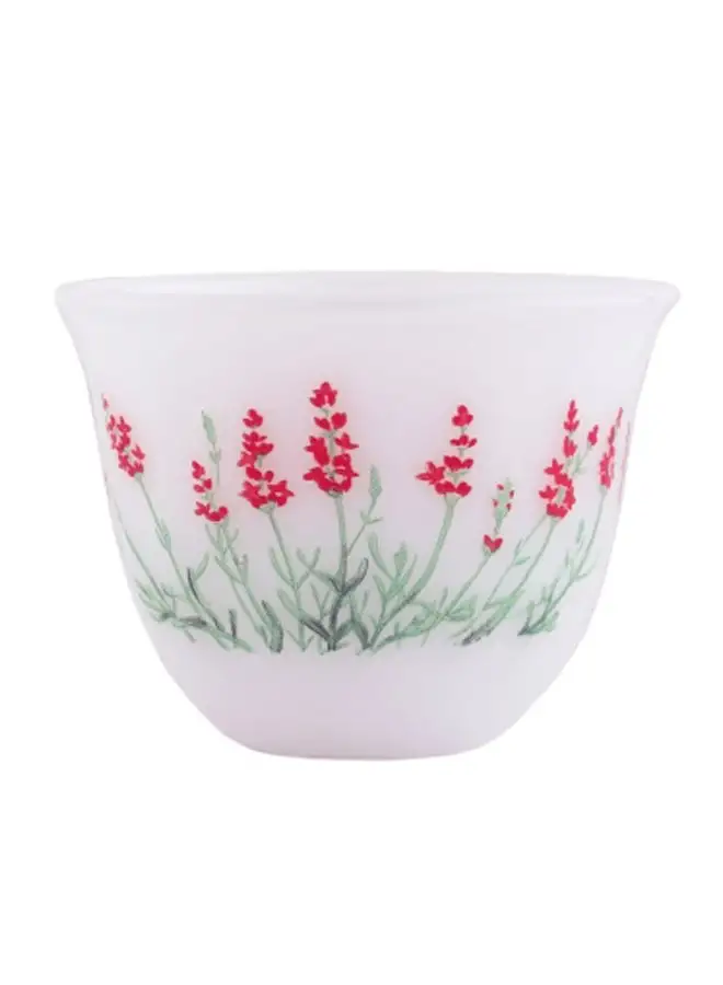 Alsaif Floral Printed Gawa Cup White/Pink/Green L