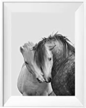 Art wall print with wood frame Horse