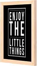 LOWHA black enjoy the little things Wall Art with Pan Wood framed Ready to hang for home, bed room, office living room Home decor hand made wooden color 23 x 33cm By LOWHA