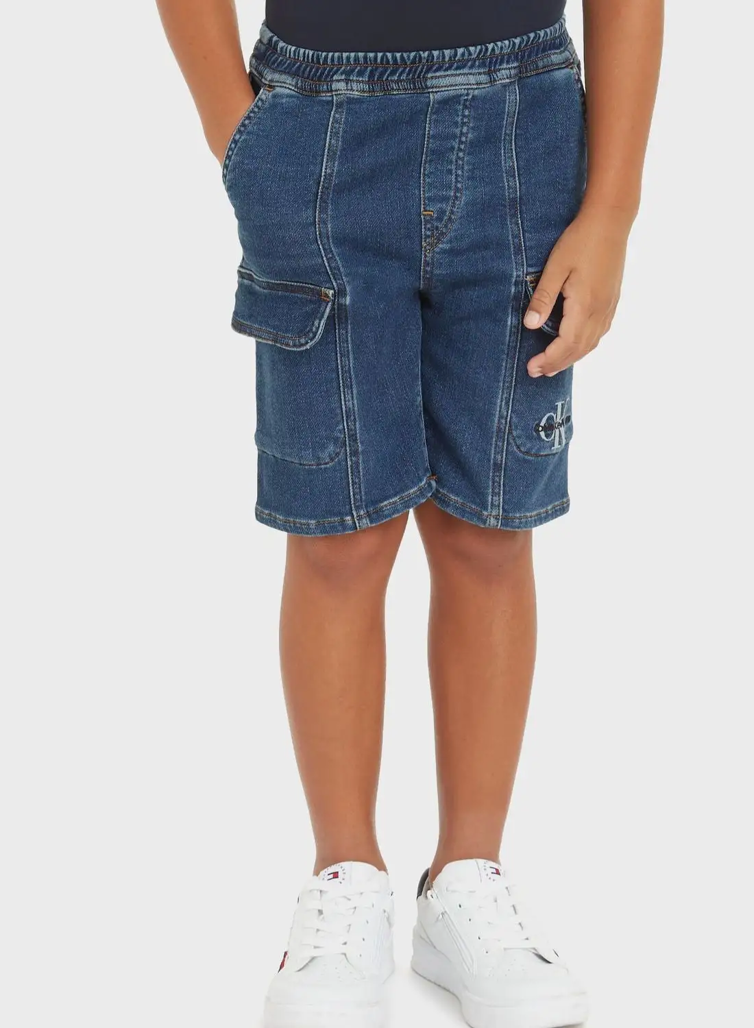 Calvin Klein Jeans Kids Denim Cargo Shorts