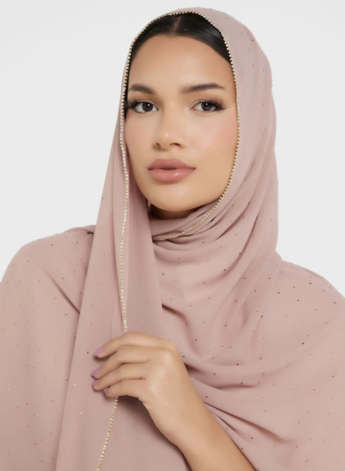 Khizana Diamante Detail Long Hijab Scarf