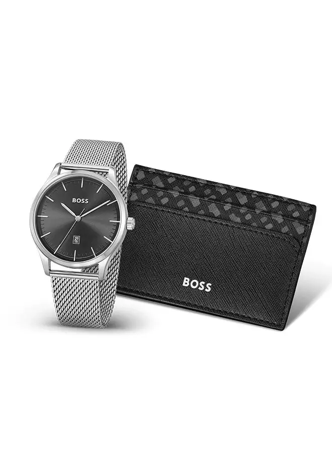 HUGO BOSS Men's Analog Round Shape Stainless Steel Wrist Watch 1570159 - 43 Mm