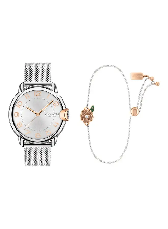COACH Women's Analog Round Shape Stainless Steel Wrist Watch 14000072 - 36 Mm