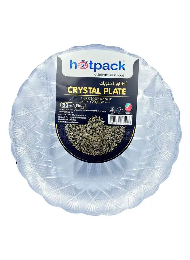Hotpack 5-Pieces Crystal Plate Clear 33cm