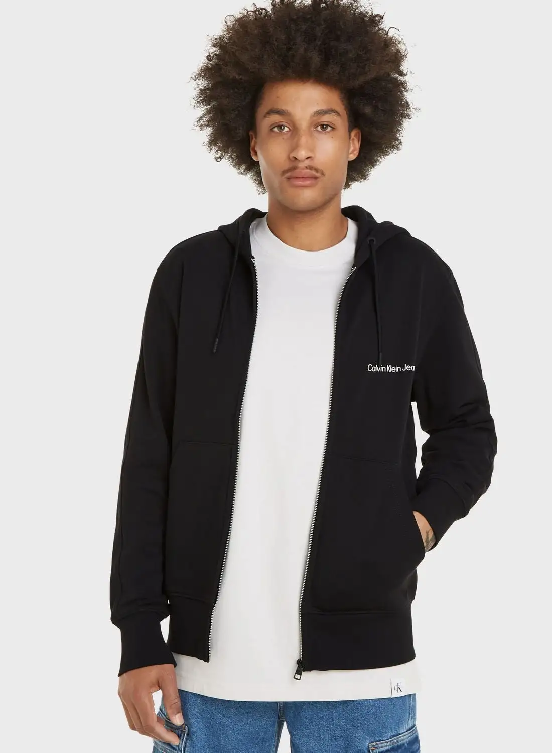 Calvin Klein Jeans Logo Zip Through Hoodie