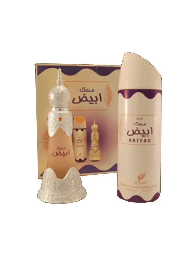 Afnan Musk Abiyad Concentratd Perfume Oil, 20Ml And Deo Set 200Ml