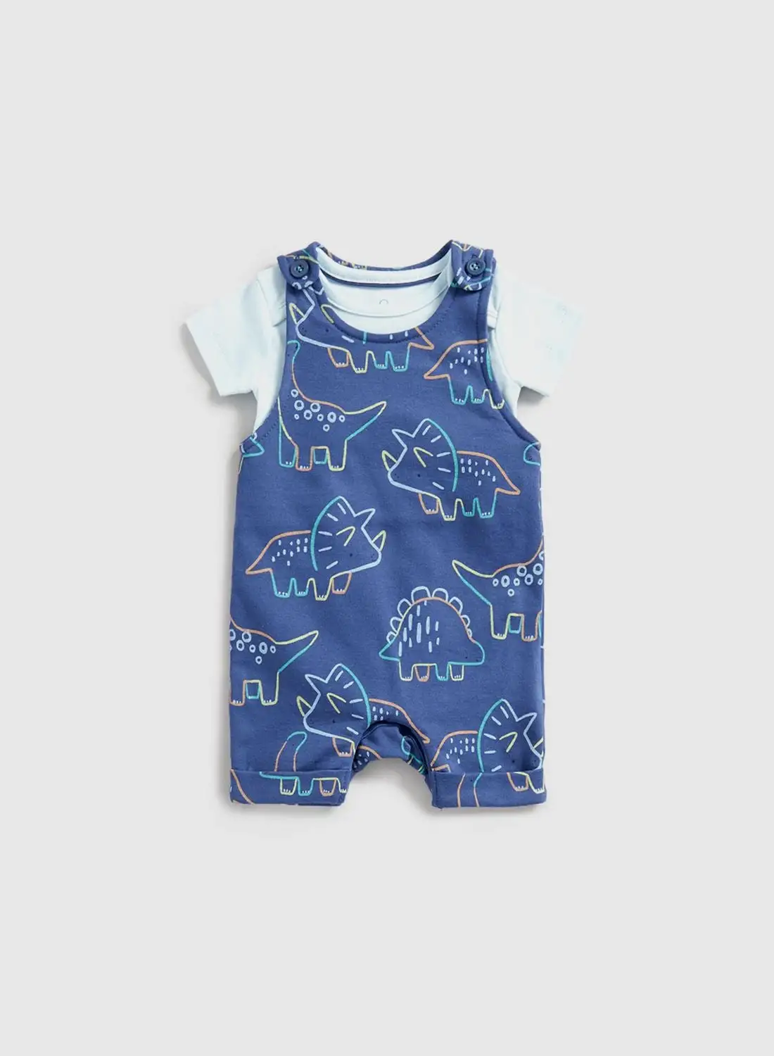 mothercare Kids All Over Printed Bodysuit & Dungaree Set