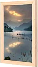 LOWHA Body of Water Under Sunset Wall Art with Pan Wood framed Ready to hang for home, bed room, office living room Home decor hand made wooden color 23 x 33cm By LOWHA