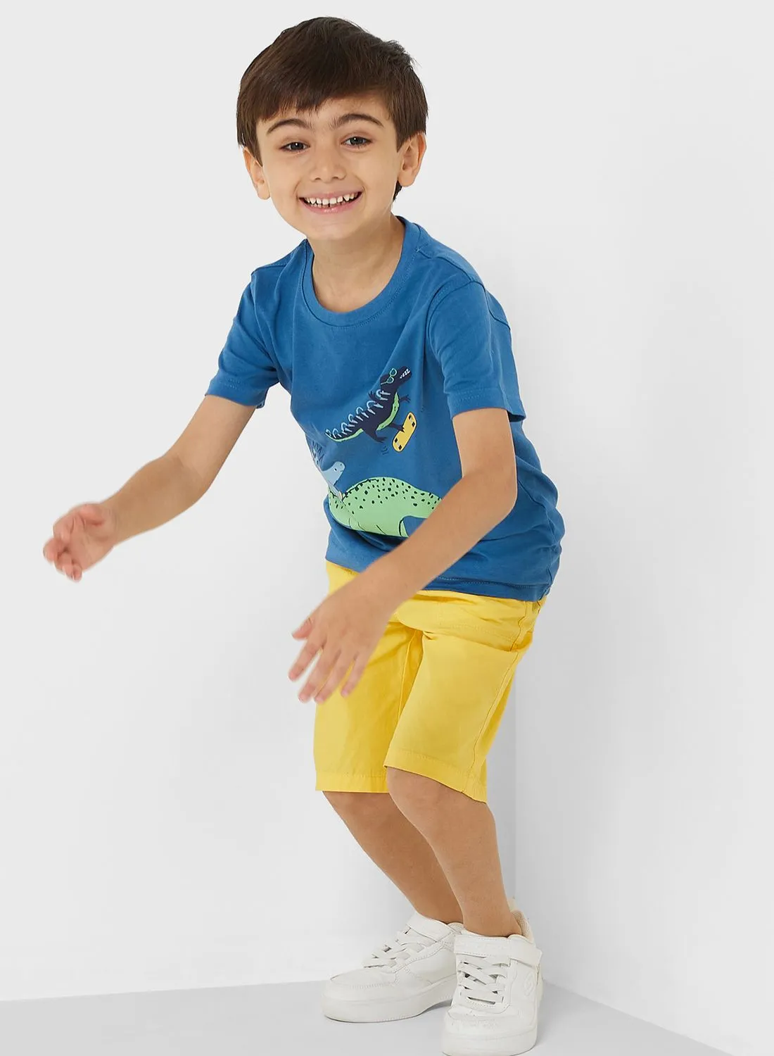 mothercare Kids Dino Printed T-Shirt & Shorts Set