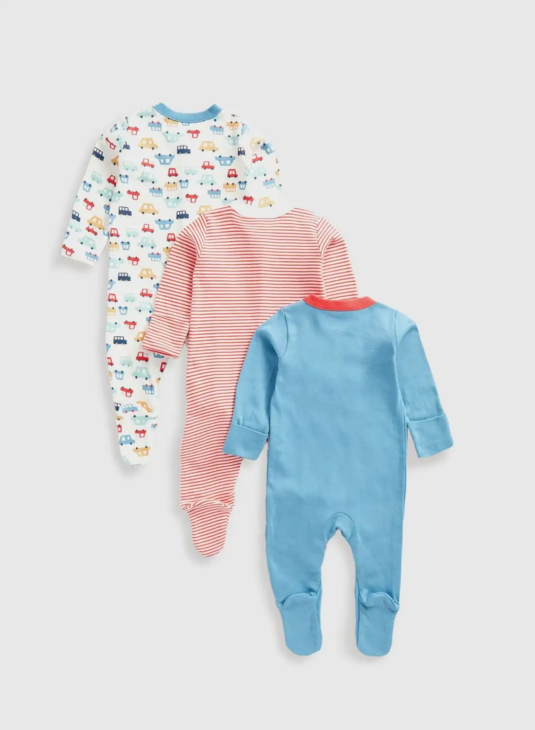 mothercare Kids 3 Pack Printed Sleepsuit