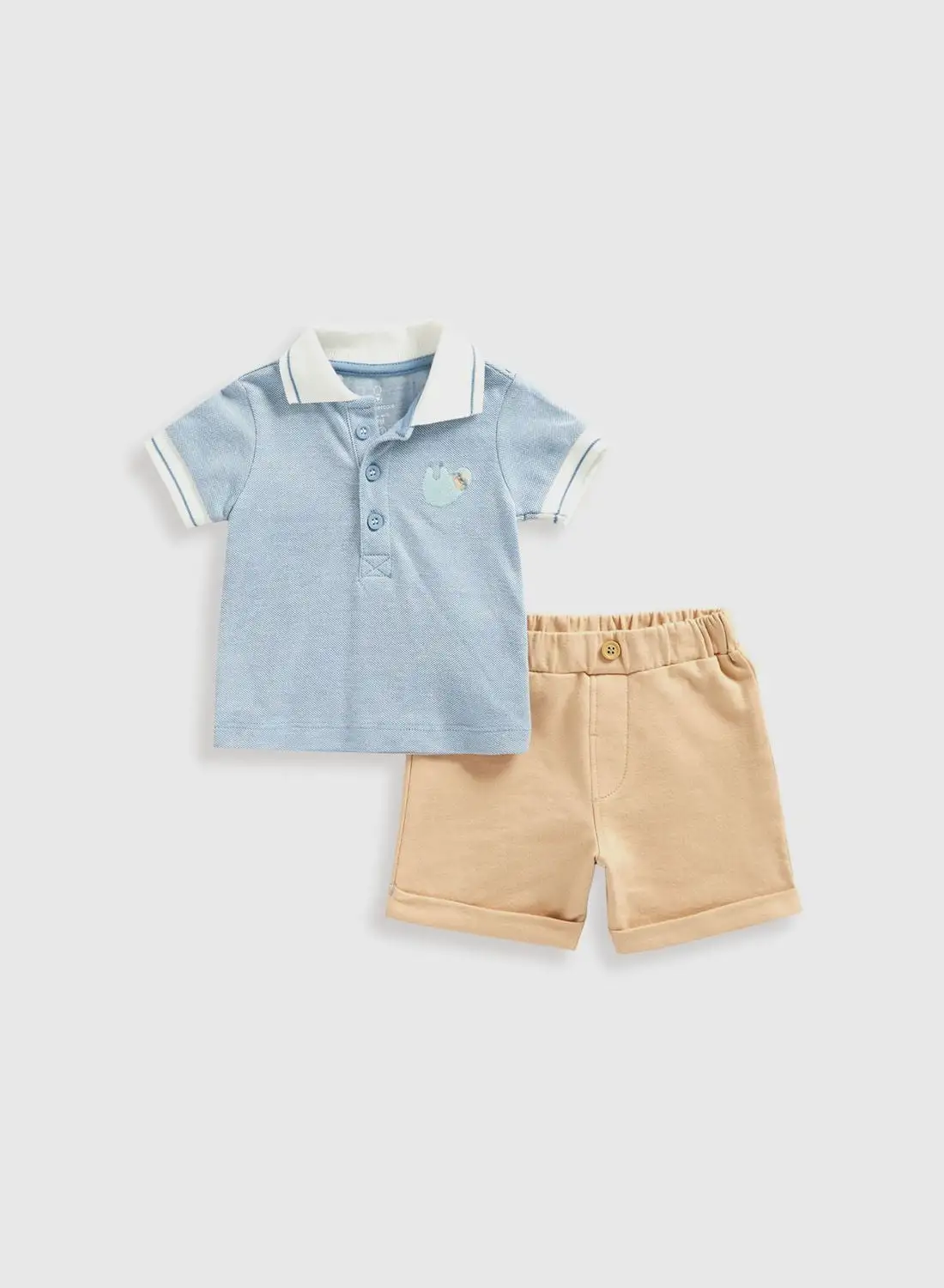 mothercare Kids Embroidered Polo & Shorts Set