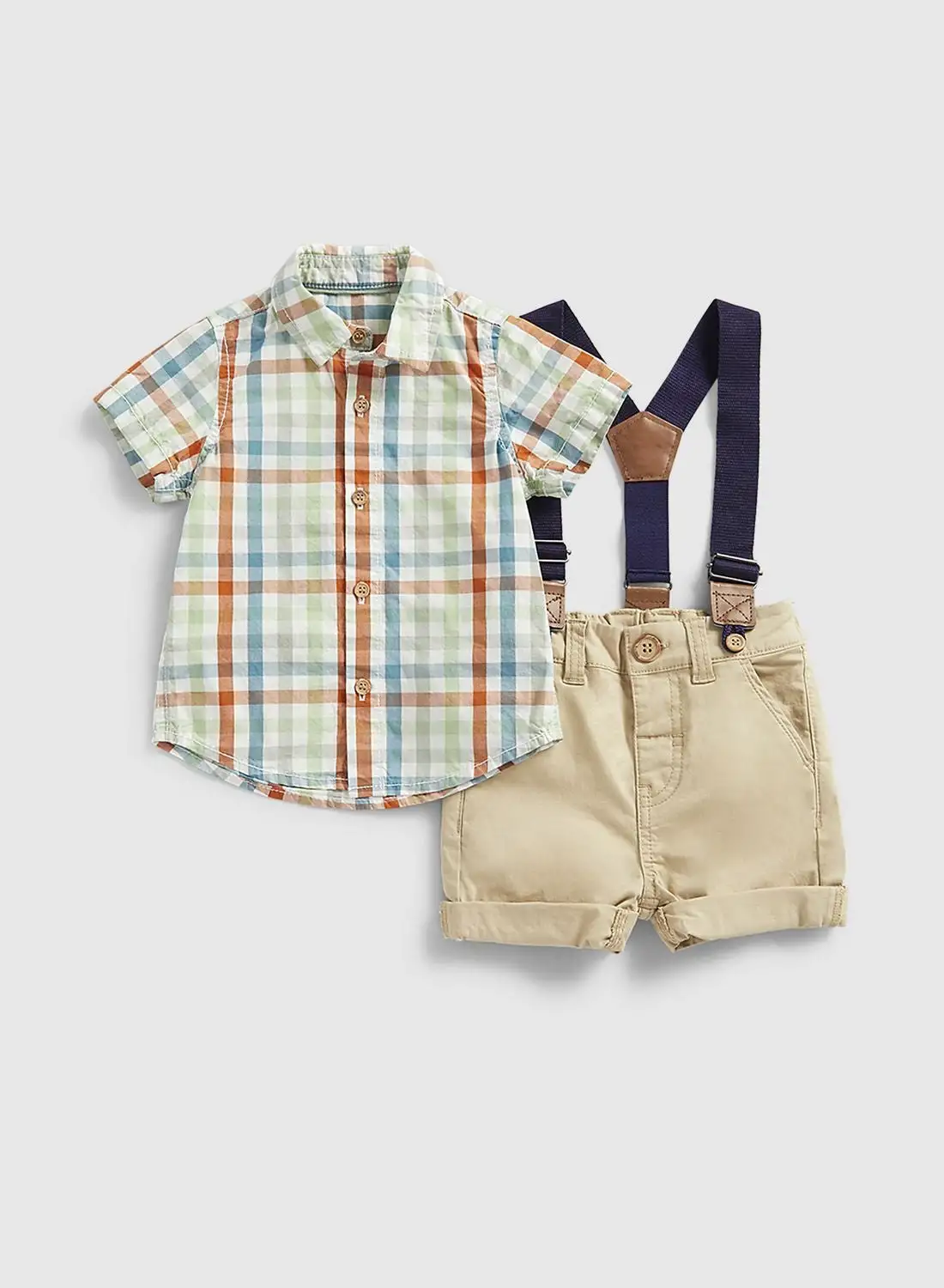 mothercare Kids Essential Shirt & Shorts With Braces Set