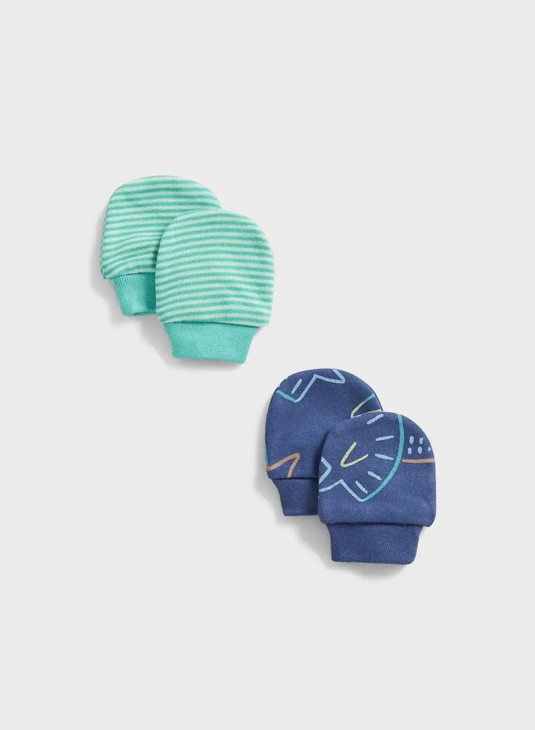 mothercare Kids 2 Pack Printed Mitts