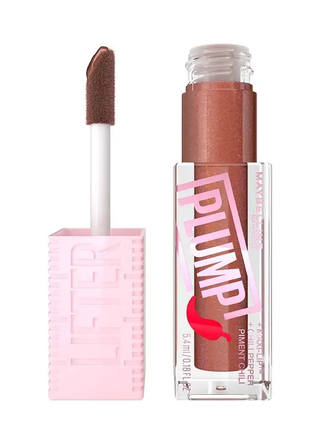 MAYBELLINE NEW YORK Lifter Plump, Hydrating Lip Plumping Gloss with Chilli Pepper - Cocoa Zing