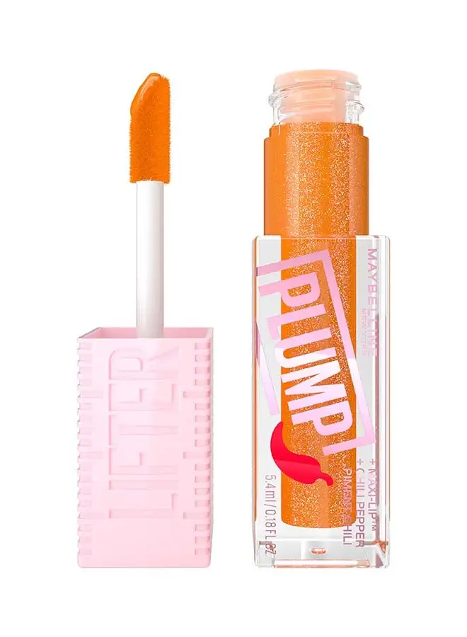 MAYBELLINE NEW YORK Lifter Plump, Hydrating Lip Plumping Gloss with Chilli Pepper - Hot Honey