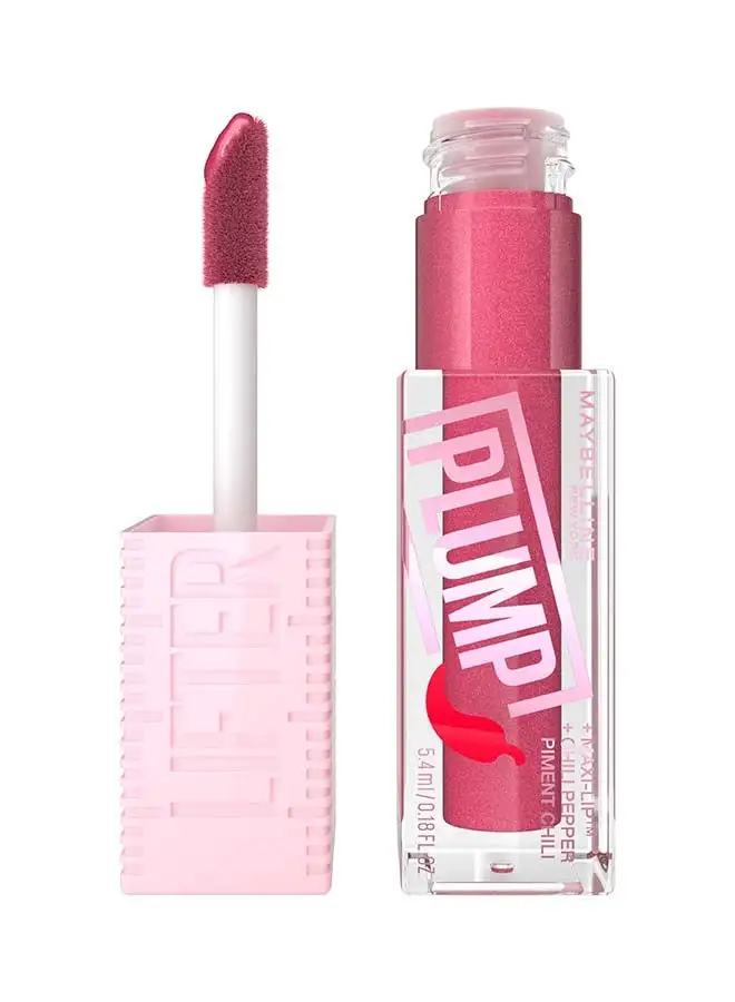 MAYBELLINE NEW YORK Lifter Plump, Hydrating Lip Plumping Gloss with Chilli Pepper - Mauve Bite