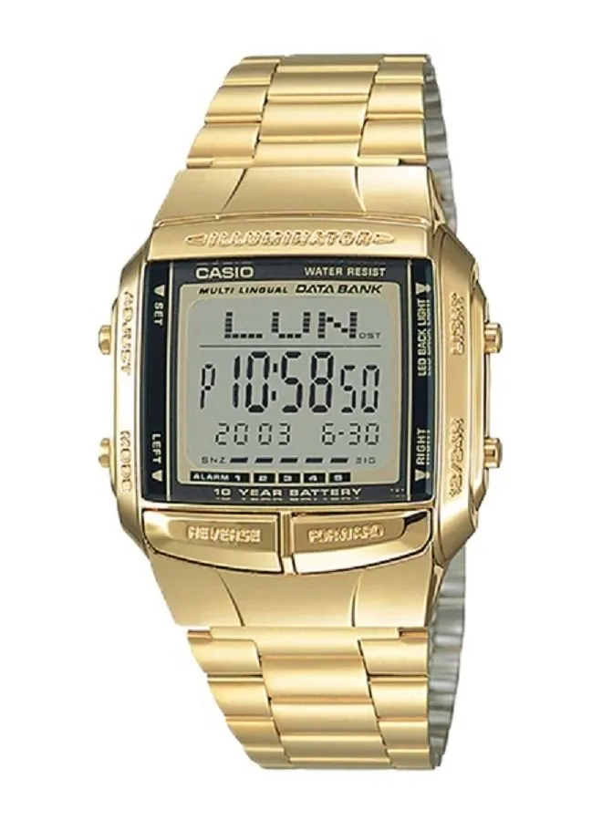 CASIO Casio Unisex Watch Vintage Data Bank Digital Clear Dial Stainless Steel Band DB-360G-9AD