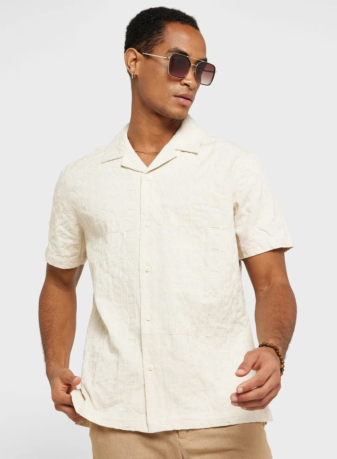 TOPMAN Embroidered Relaxed Fit Shirt