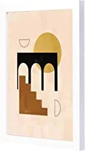 LOWHA abstract bulding Wooden Framed Wall Art painting with White frame 23x33x2cm By LOWHA