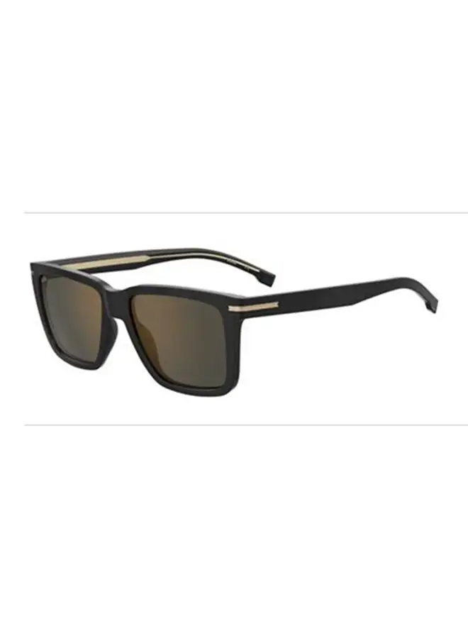 HUGO BOSS Men's UV Protection Rectangular Sunglasses - BOSS 1598/S GREY 55 Lens Size: 55 Mm Grey