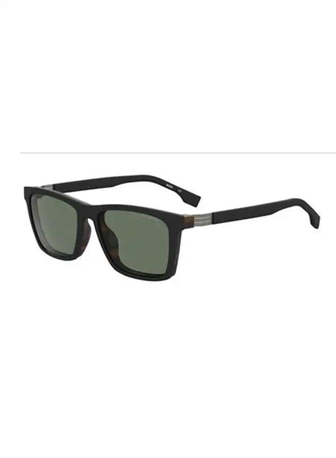 HUGO BOSS نظارات شمسية مستطيلة للحماية من الأشعة فوق البنفسجية للرجال - BOSS 1576/CS GREEN 56 مقاس العدسة: 56 ملم أخضر