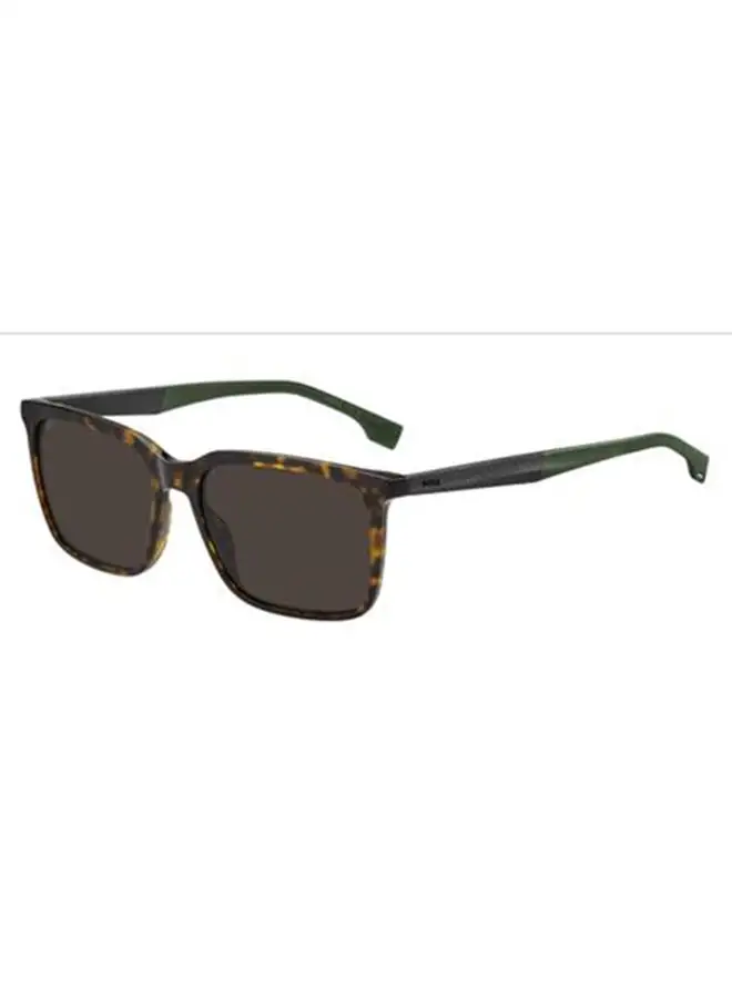 HUGO BOSS Men's UV Protection Rectangular Sunglasses - BOSS 1579/S GREY 57 Lens Size: 57 Mm Grey