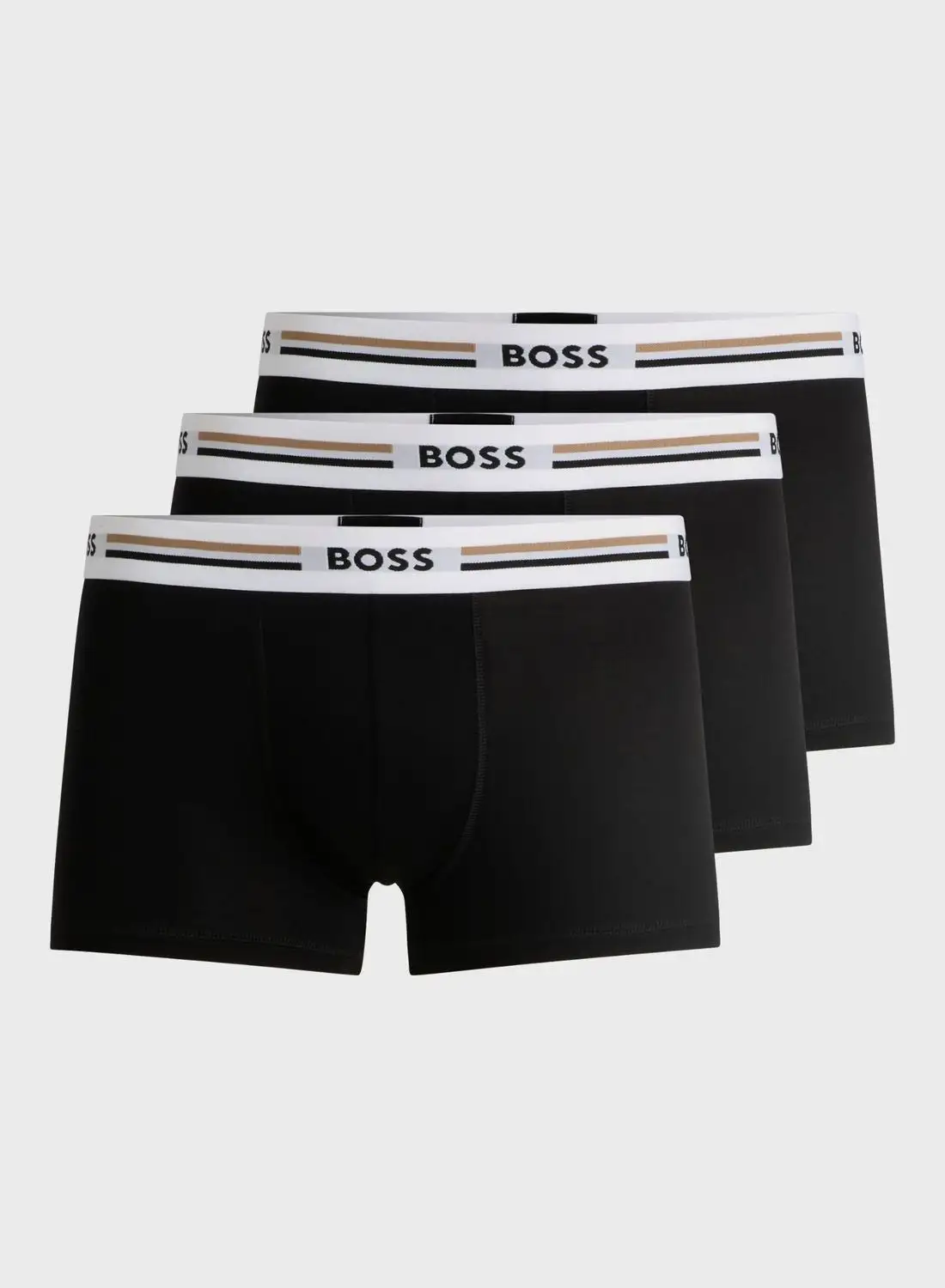 BOSS 3 Pack Logo Band Trunks