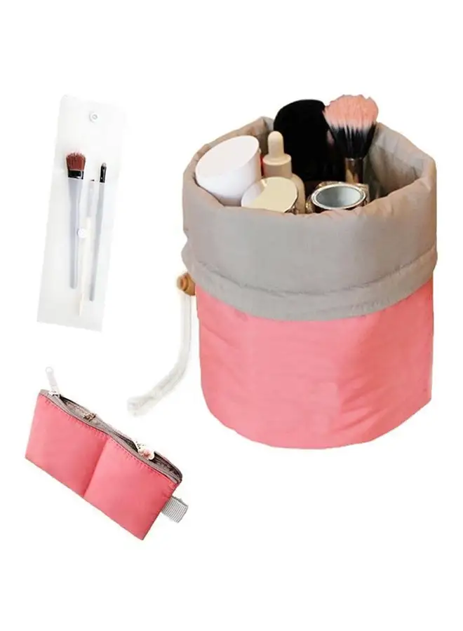 Generic Waterproof Makeup Cosmetic Storage Bag Red/Grey