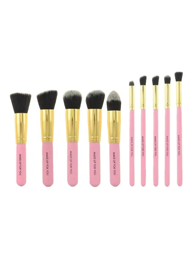 Generic 10-Piece Stylish Fashion Makeup Brushes Pink/Gold/Black