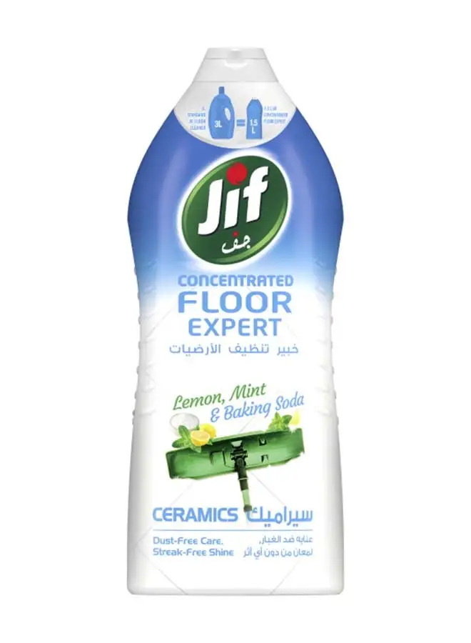 Jif Concentrated Ceramic Floor Expert For Powerful Cleaning Lemon Mint And Baking Soda Streakfree Shine 1500ml