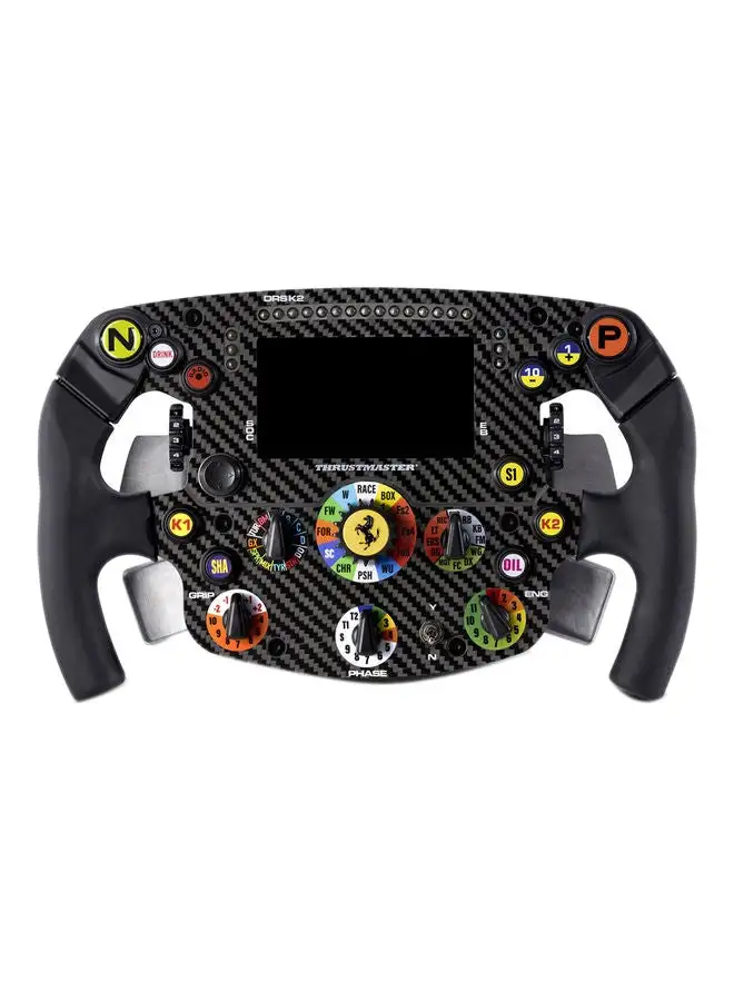THRUSTMASTER Thrustmaster Formula Wheel Add-On Ferrari SF1000 Edition, Replica Wheel, PC, PS4, PS5, Xbox One and Series X|S, Display and LED Dash, 100 Percent Carbon Fiber Faceplate, Licensed by Ferrari