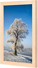 LOWHA White-leafed Tree Beside Body of Water Wall Art with Pan Wood framed Ready to hang for home, bed room, office living room Home decor hand made wooden color 23 x 33cm By LOWHA