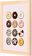 LOWHA all donut Wall art with Pan Wood framed Ready to hang for home, bed room, office living room Home decor hand made wooden color 23 x 33cm By LOWHA