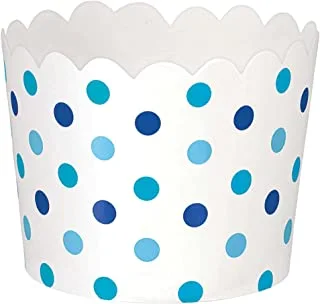 Blue Paper Mini Small Scalloped Dots Snack Cup 36pcs