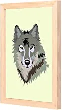 LOWHA yellow wolf Wall Art with Pan Wood framed Ready to hang for home, bed room, office living room Home decor hand made wooden color 23 x 33cm By LOWHA