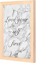 LOWHA Marbil live your self first Wall Art with Pan Wood framed Ready to hang for home, bed room, office living room Home decor hand made wooden color 23 x 33cm By LOWHA
